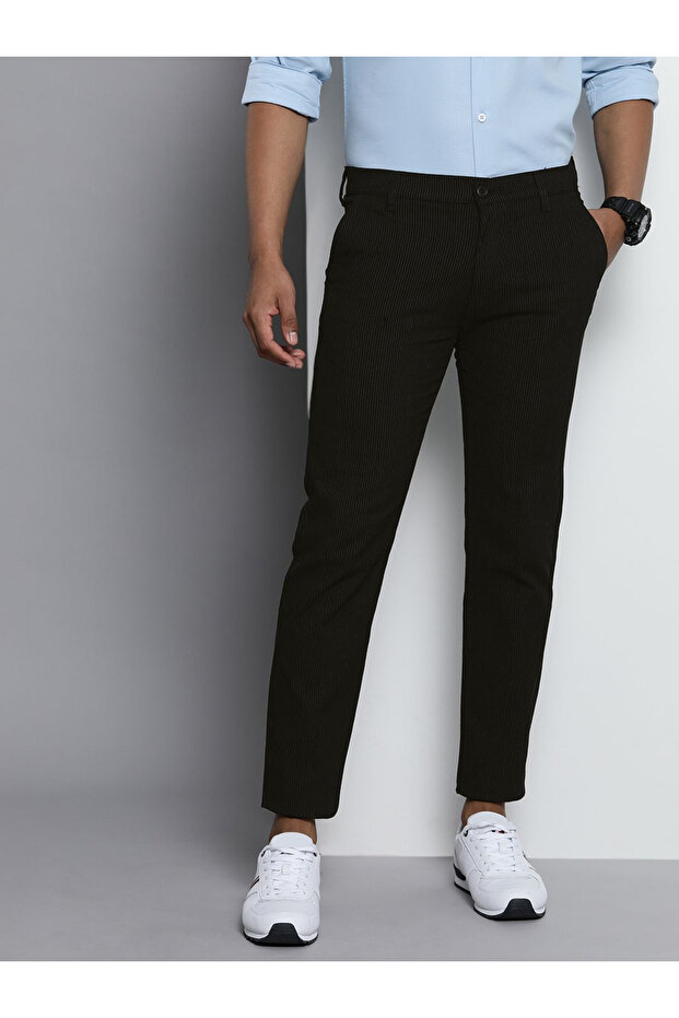 Men Black Slim Fit Trousers