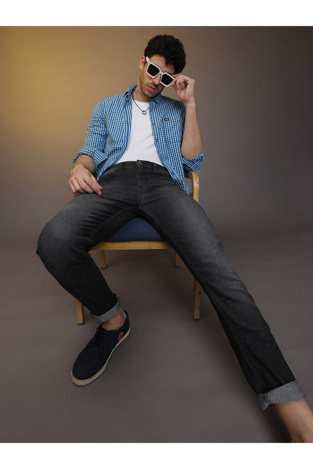 Men Dark Wash Slim Fit Jeans