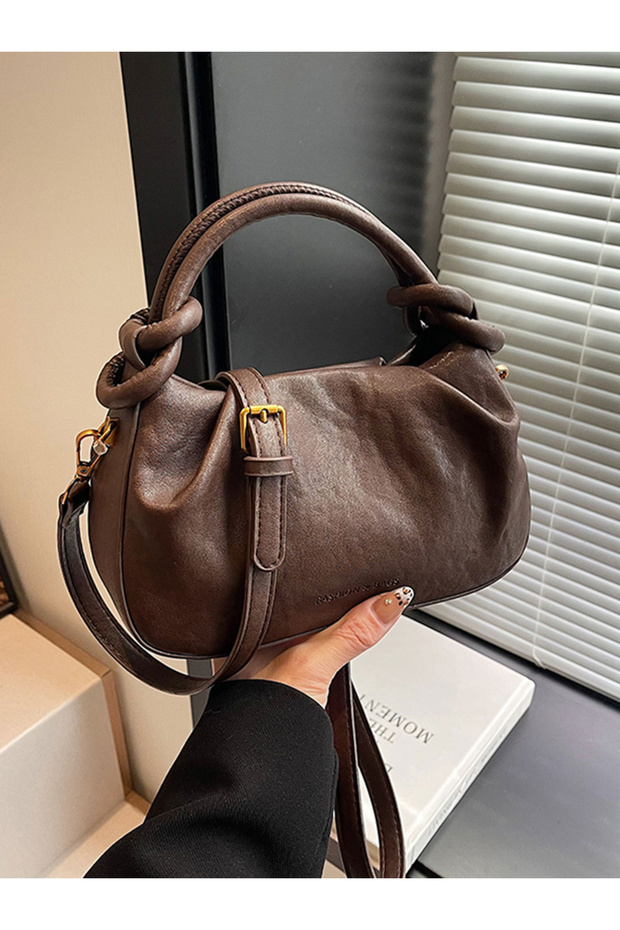 حقيبة يد صلبة بحزام قابل للتعديل - 5