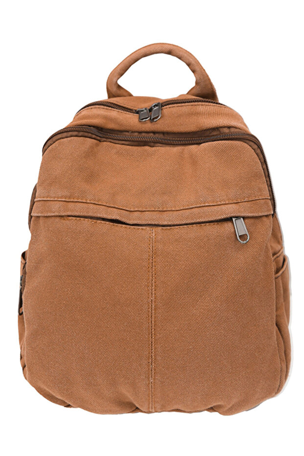 حقيبة ظهر من القماش الصلب مع سحاب للإغلاق - 5