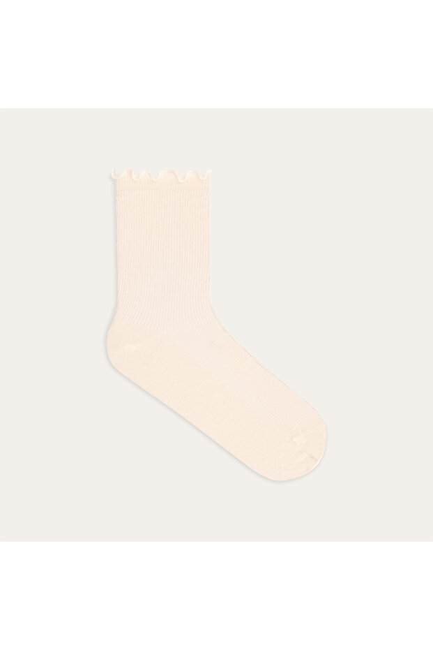 جوارب طويلة مزينة بالكشكشة عند الكاحل - 1