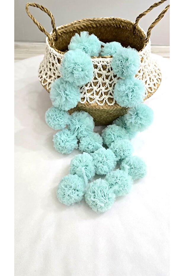 Stqueen Tulle Mini Pompon Banner Bayb Mint