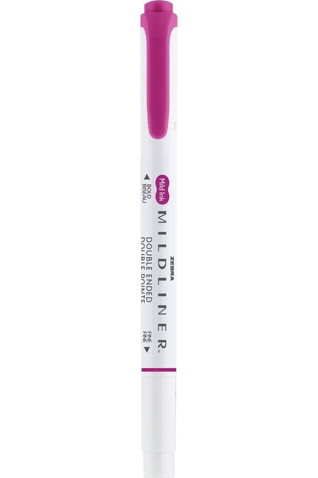 Mildliner Double Ended Highlighter, Broad and Fine Tips, Fuchsia, 12 Count - 2