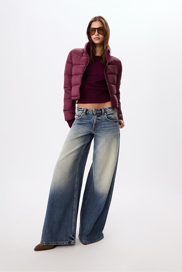 Dik Yakalı Şişme Mont - 1