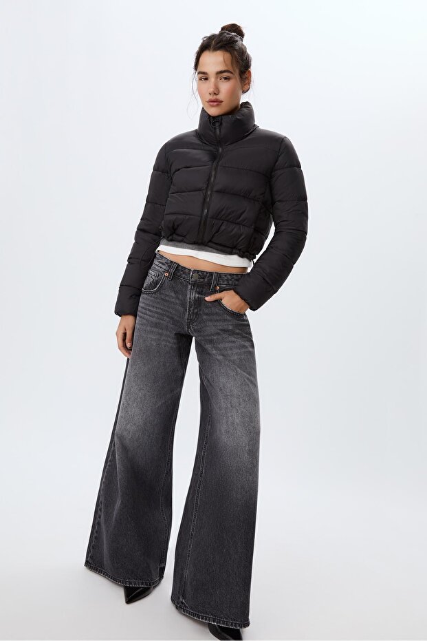 Dik Yakalı Şişme Mont - 1