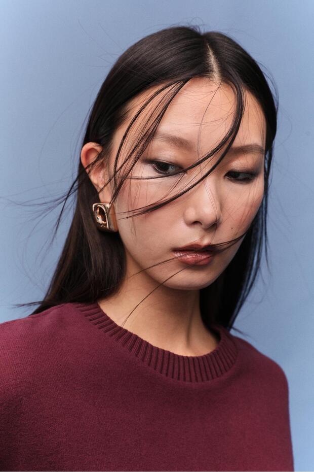 Bisiklet Yaka Örme Tişört - 5