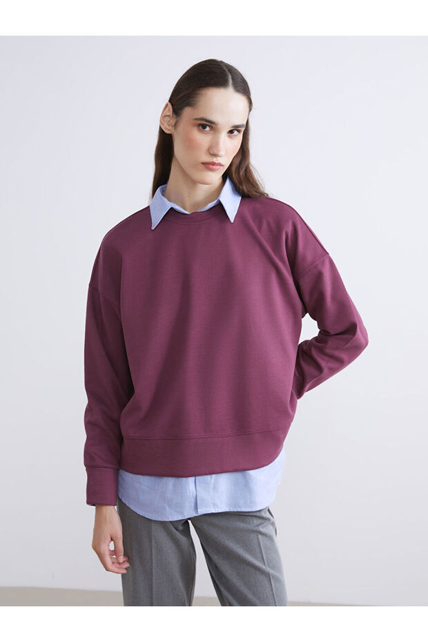 Rmz Gi̇yi̇m Farkiyla Zero Roba Collar Women's Sweatshirt