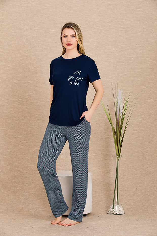 Short Sleeve Viscose Comfortable Fabric Stylish Women's Pajama Set
