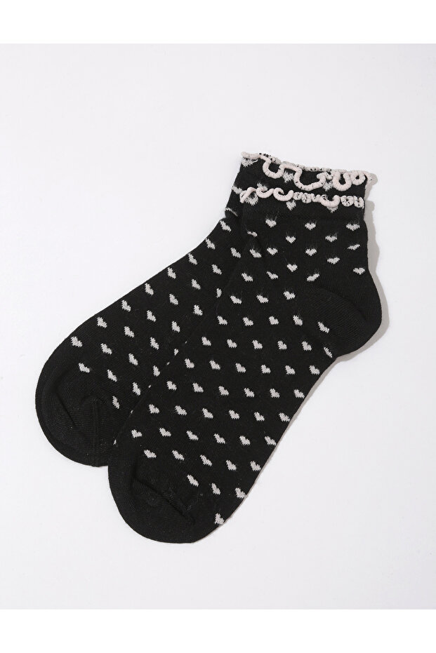 Kalp Detaylı Çorap - 1