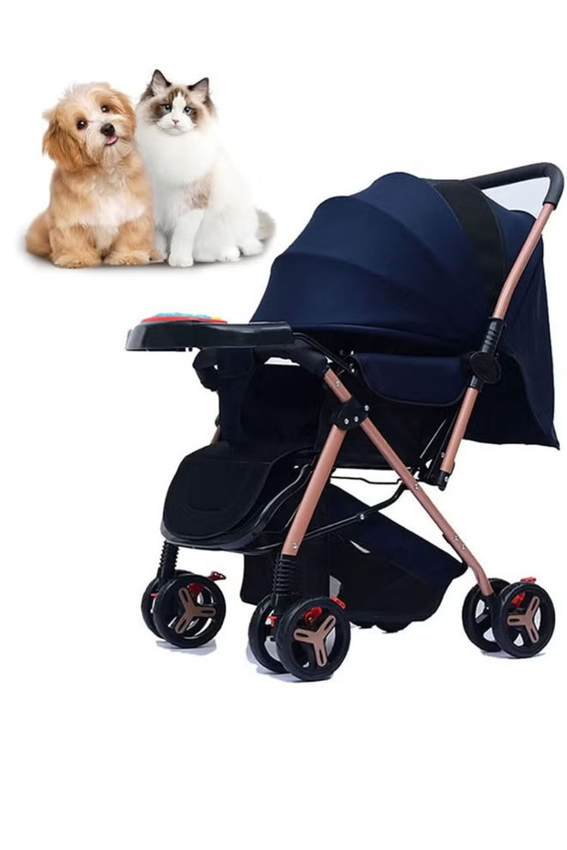 Folding Lightweight Stroller with Adjustable Handle and Two-Way Push with Detachable Music Keyboard - 1