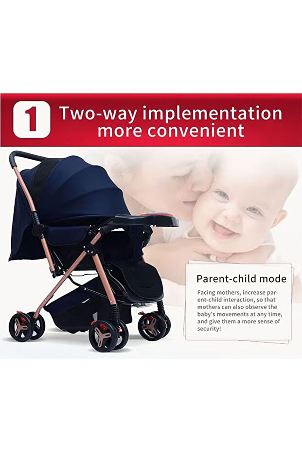 Folding Lightweight Stroller with Adjustable Handle and Two-Way Push with Detachable Music Keyboard - 4