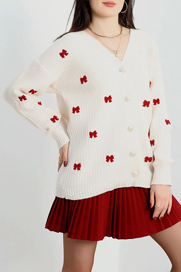 Triko Hırka Krem renk - 7