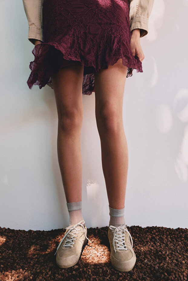 Süet deri spor ayakkabı - 1