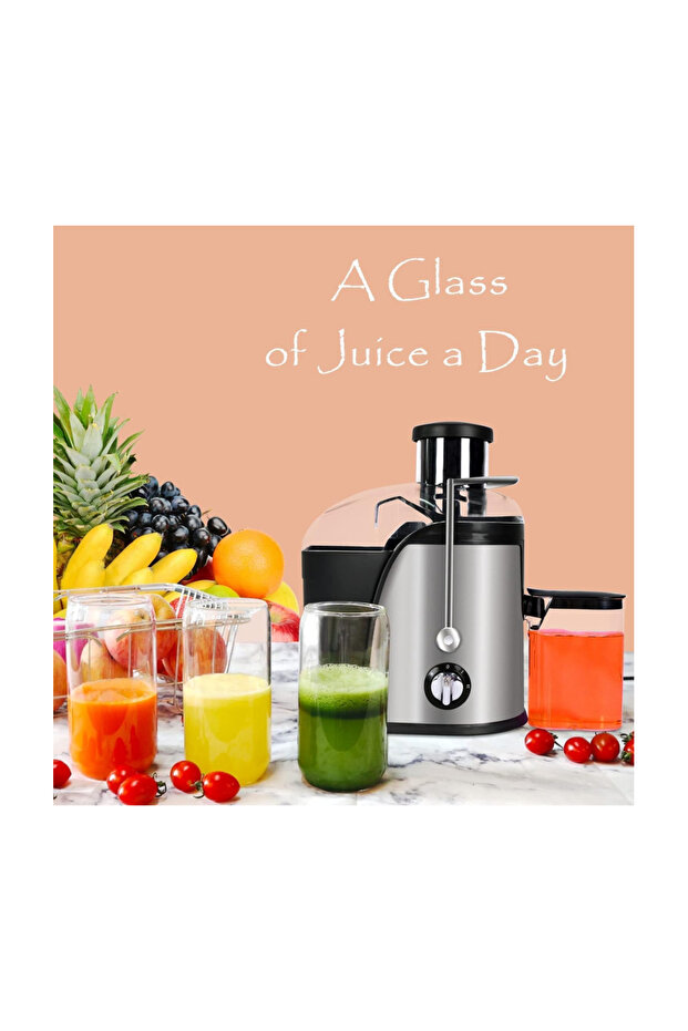 Centrifugal Juicer Extractor – 800W Electric Juicer with 3" Extra Wide Feed Chute, 2 Speed Modes - 4