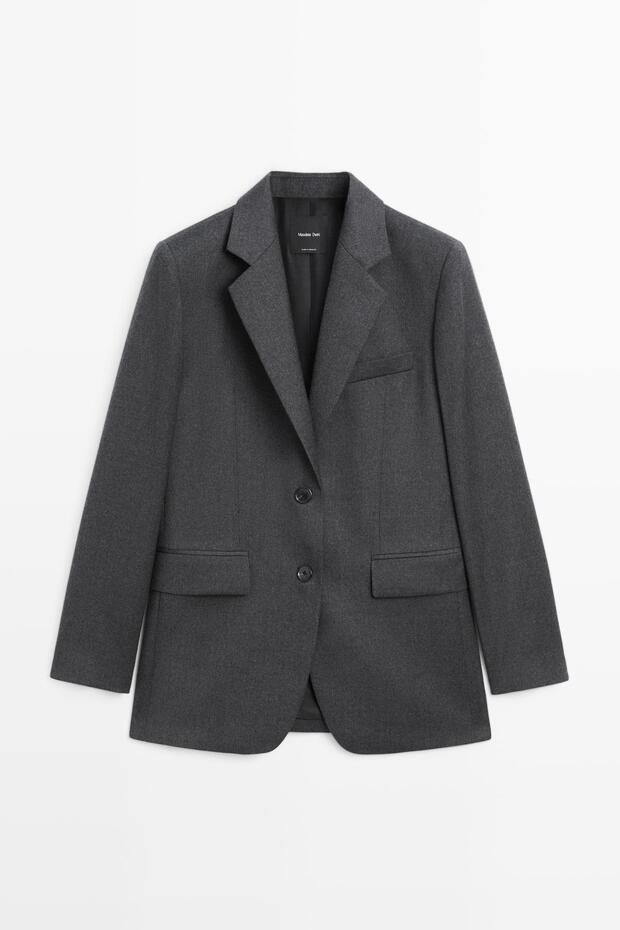 %100 yün flanel takım blazer - 5