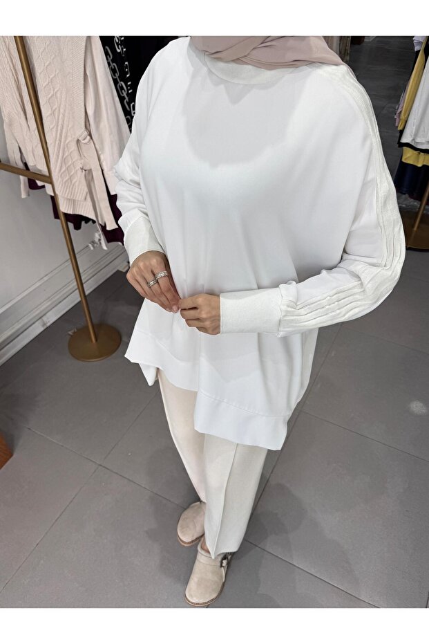 KOL ÜSTÜ VOLÜM DETAY BLUZ - 1