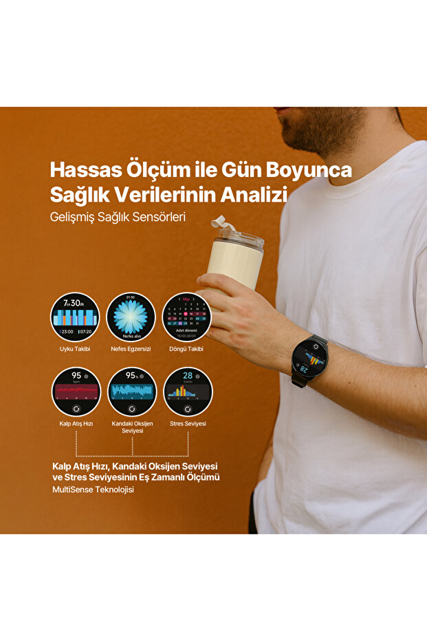 Tempus Pro 47 mm AMOLED Ekranlı Yuvarlak Kasa Akıllı Saat 2S12W - 7