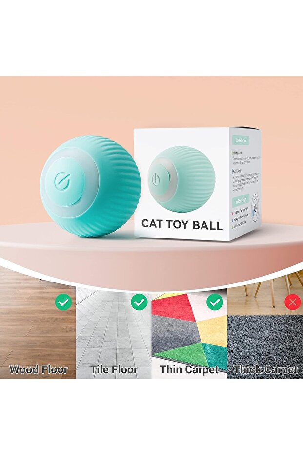 SKY-TOUCH Interactive Smart Cat Ball - Automatic 360° Rotating USB Rechargeable Toy - 5