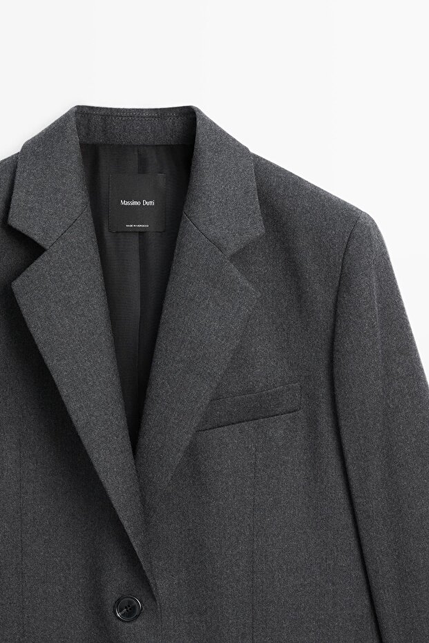 %100 yün flanel takım blazer - 6