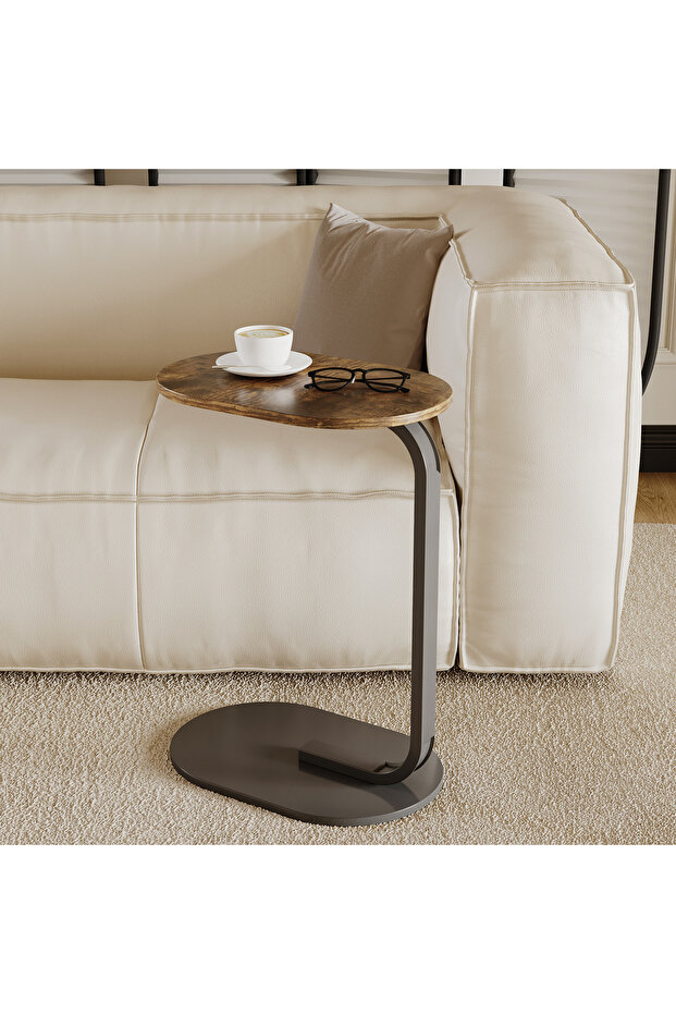 4 قطع 45*30*60 سم طاولة قهوة على شكل حرف C وطاولة جانبية للأريكة وطاولة نهاية وطاولة قهوة صغيرة وطاولة أريكة - 5