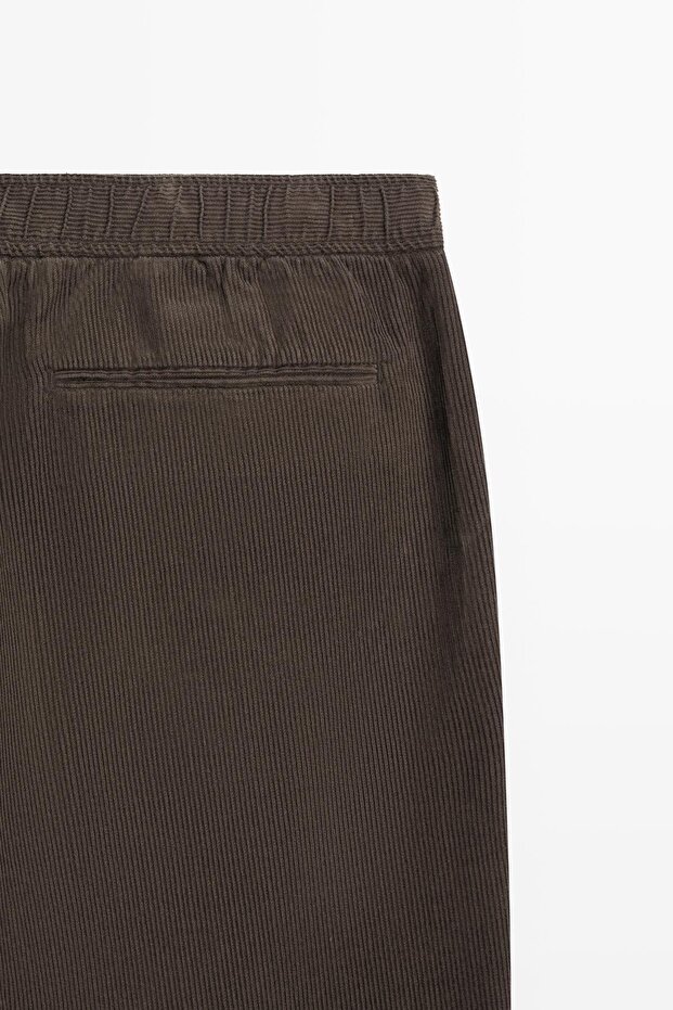 Fitilli kadife jogger pantolon - 7
