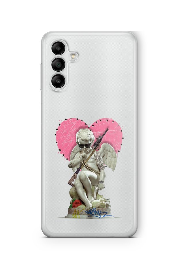 حافظة شفافة مطبوعة بتصميم White Angel متوافقة مع هاتف Samsung Galaxy A26