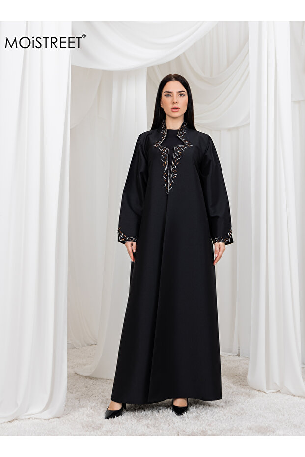 Bridal Satin Embriodred Abaya