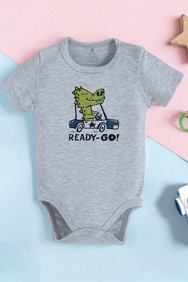 100% Cotton Organic Dinosaur Design Baby Bodysuit (1402)