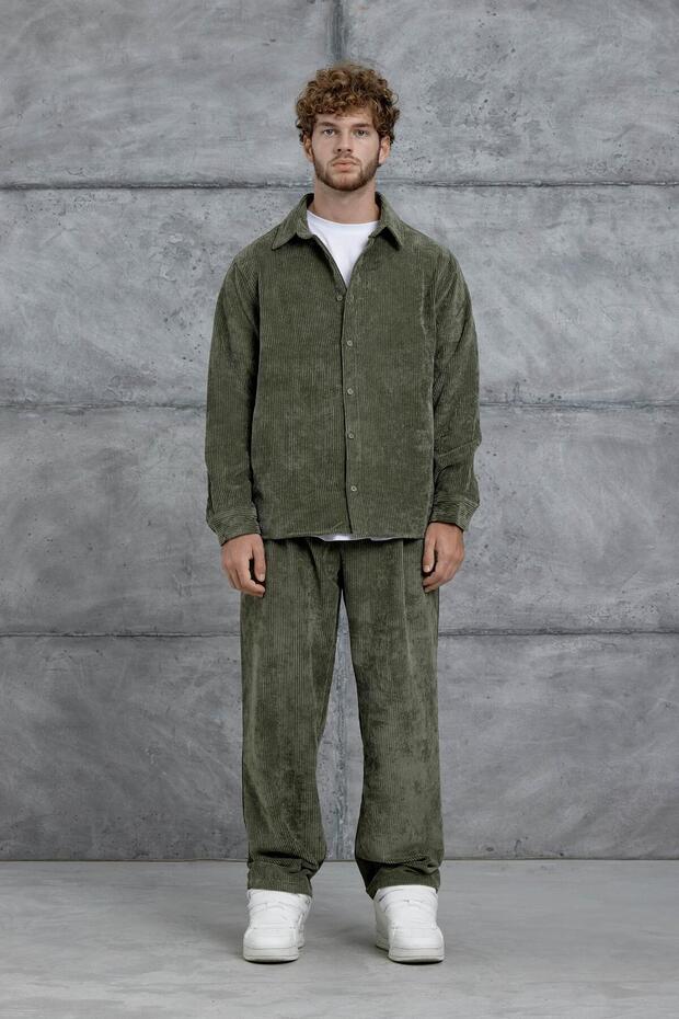 Men's Shirt 251 Velvet and Pantalon Khaki Oversize Loose Fit