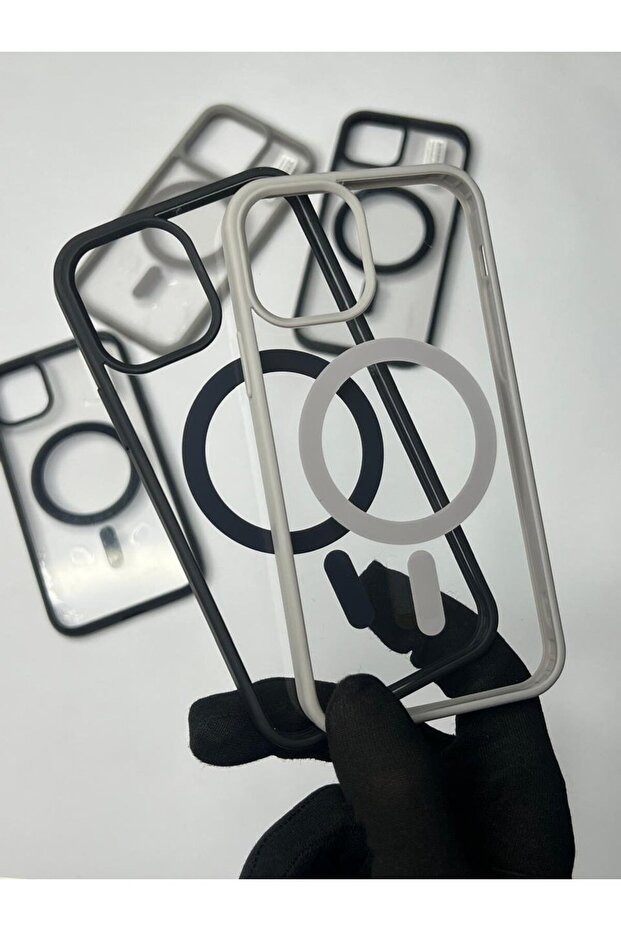 Transparent Natural/Black Titanium Border Case For iPhone 15 Pro