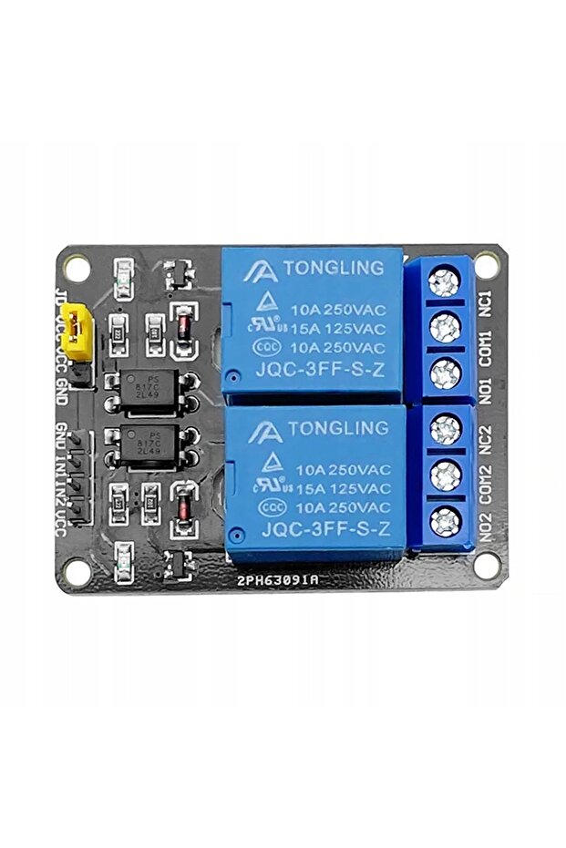 2 Channel Relay Module 24V | Optical Isolation, SPDT, 10A, 50x40x18 mm - 2