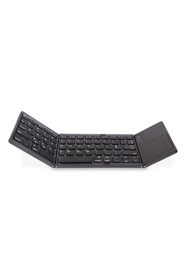 Foldable Wireless Bluetooth Keyboard with Touchpad for Windows, Android, iOS Pad Phone - Gray - 1