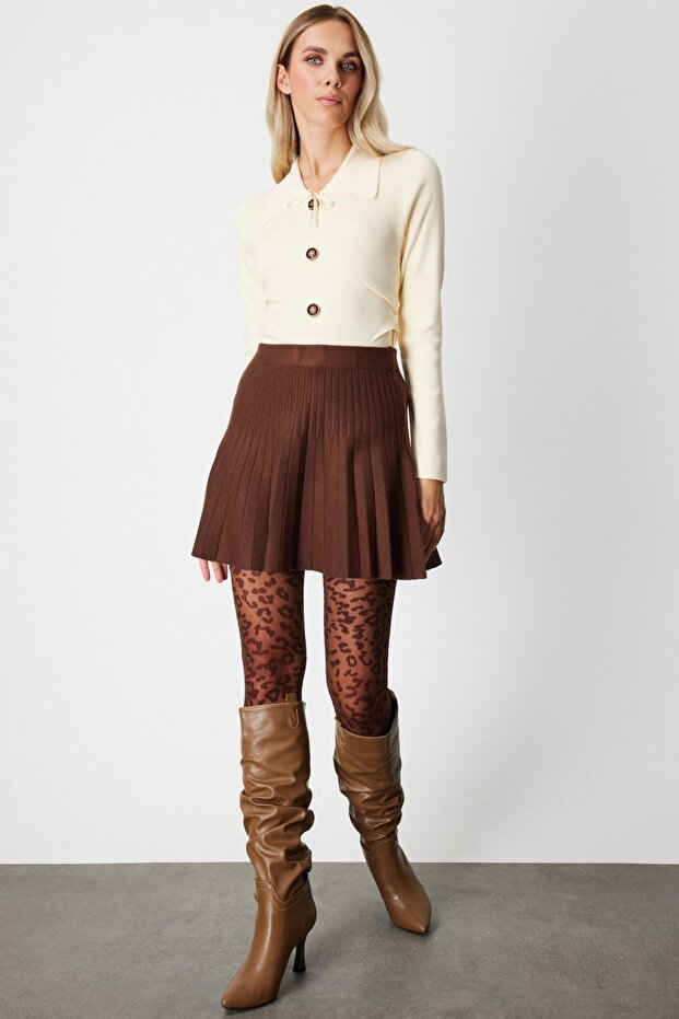 Piliseli Mini Triko Etek - 3