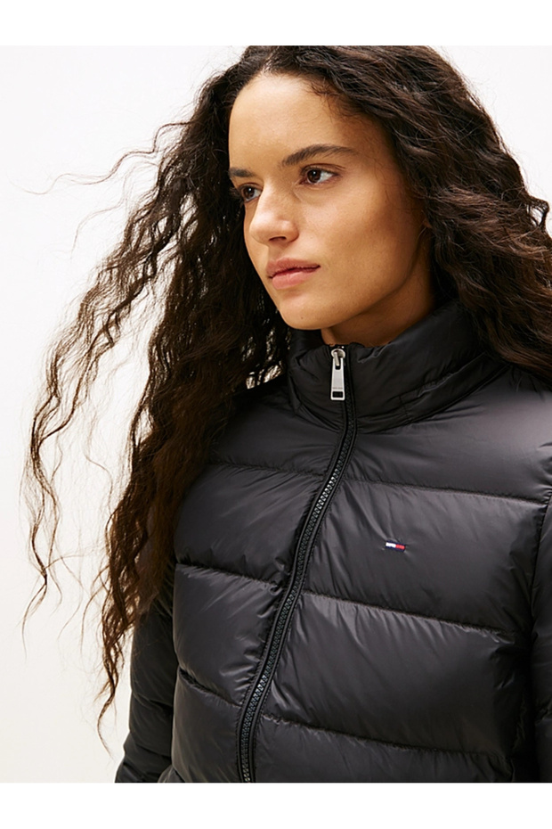 TJW Basic Kapüşonlu Kuş Tüyü Kadın Siyah Ceket DW0DW18312BDS - 6