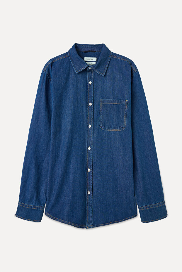 REGULAR FIT UZUN KOLLU JEAN GÖMLEK - 1