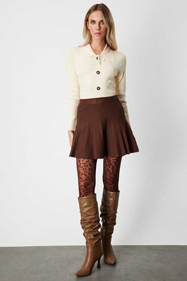 Piliseli Mini Triko Etek - 1