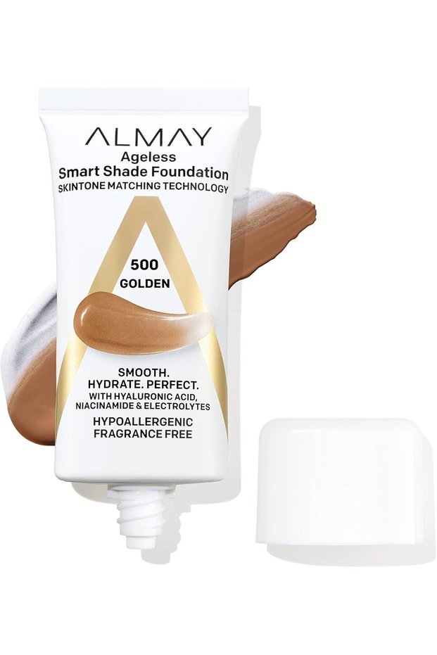 Anti-Aging Foundation, 500 Golden, Hypoallergenic, Fragrance-Free, Vit C & E, 1 fl oz (Pack of 1)