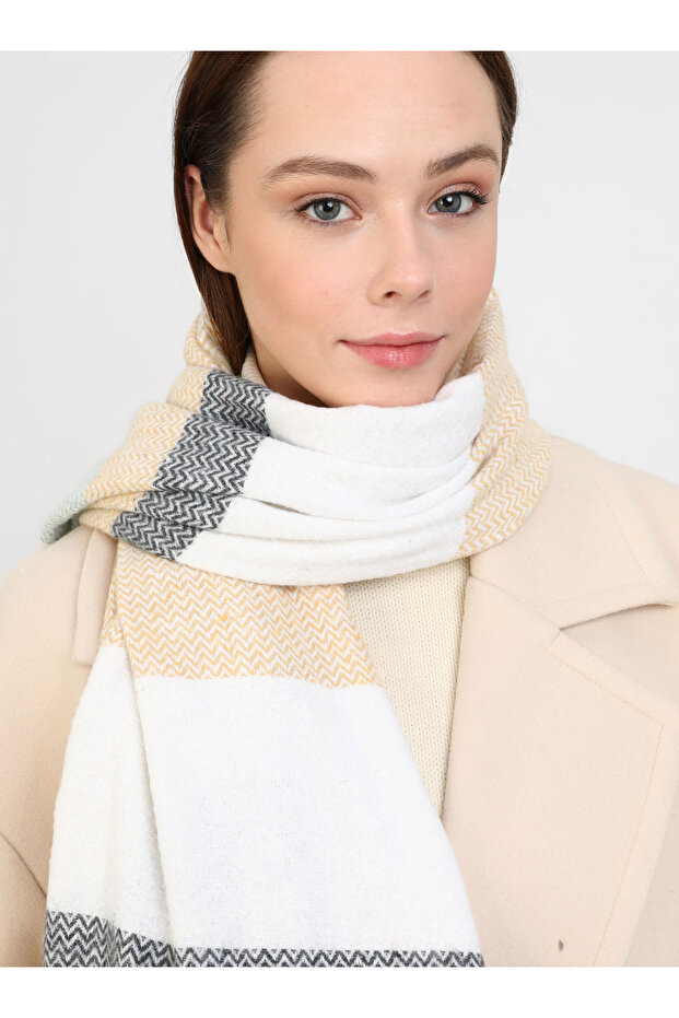 شال كتف منقوش - الخردل - - 2