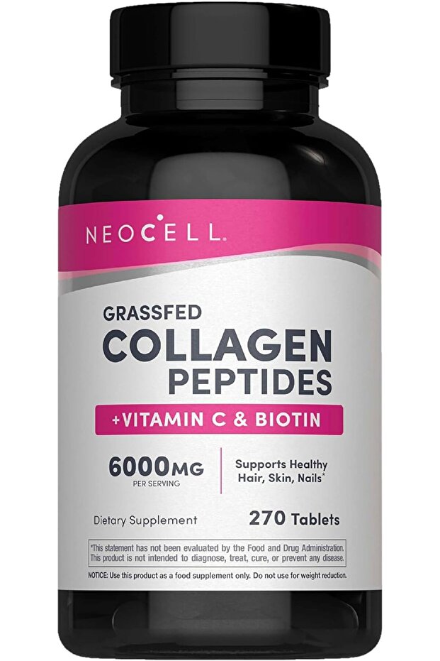 Super Collagen Peptides + Vitamin C & Biotin, 270 Tablets