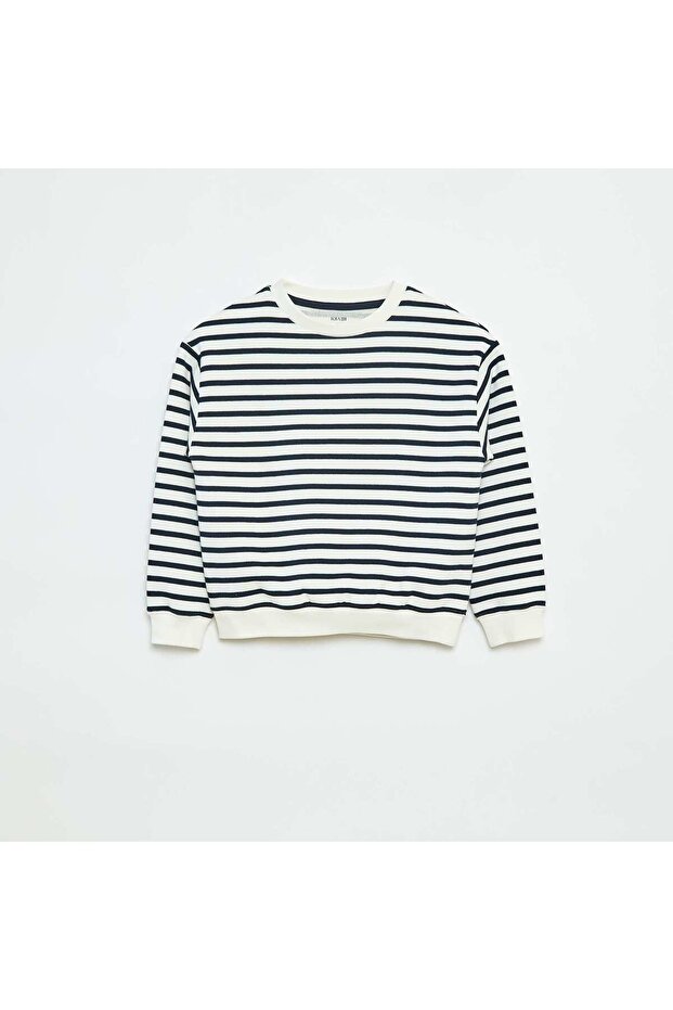 Printed loose-fit sweatshirt BLUE