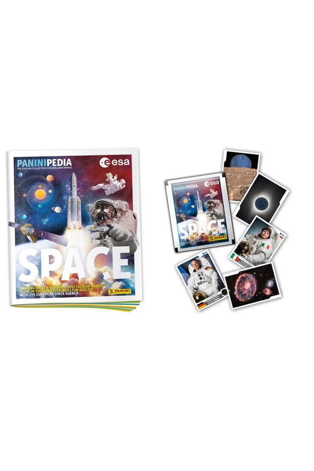 Licensed Paninipedia Space Stickers Starter Album + 2 Packs (10 Stickers)