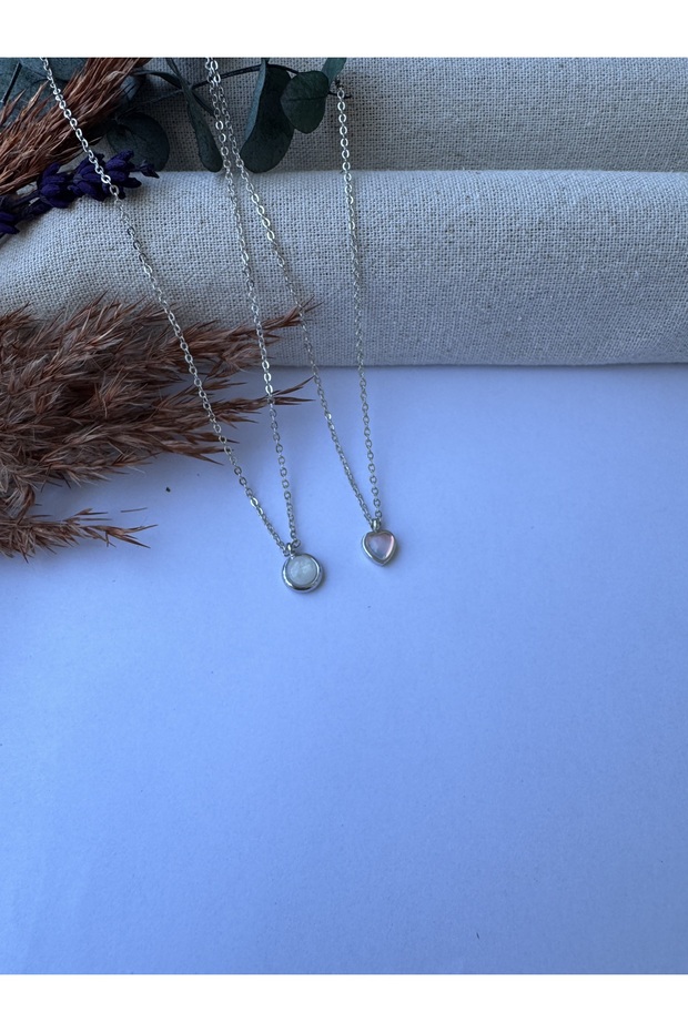 Kalp Detay 2li Set Kolye - 2