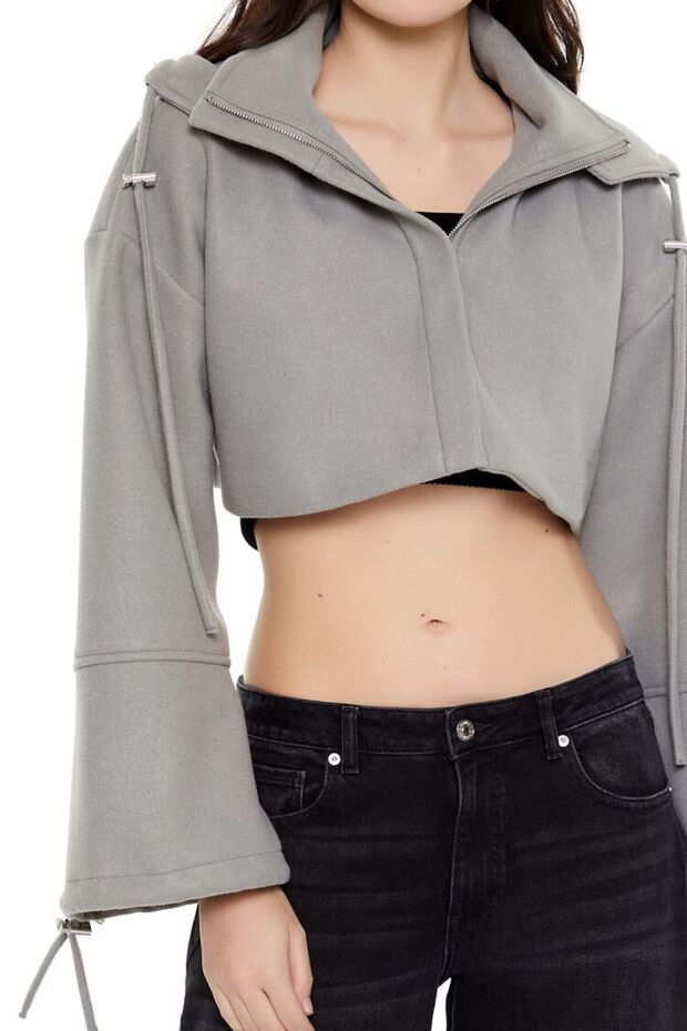 Crop Geniş Kollu Ceket - 3