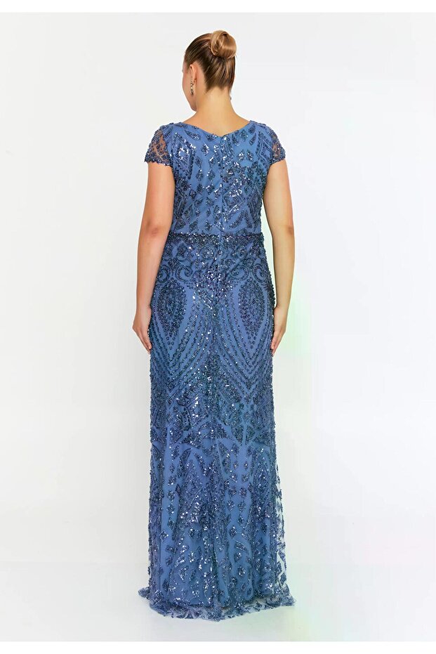 6138PAY PAYETLİ ELBİSE - 4