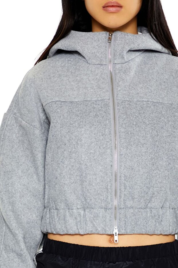 Kapüşonlu Yüksek Yaka Ceket - 5