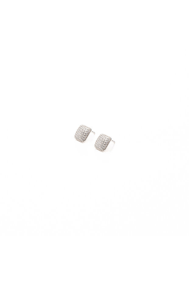 Square Brilliant Silver Earrings - 2