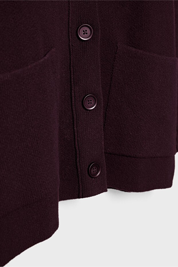 Düğmeli regular örgü hırka - 8