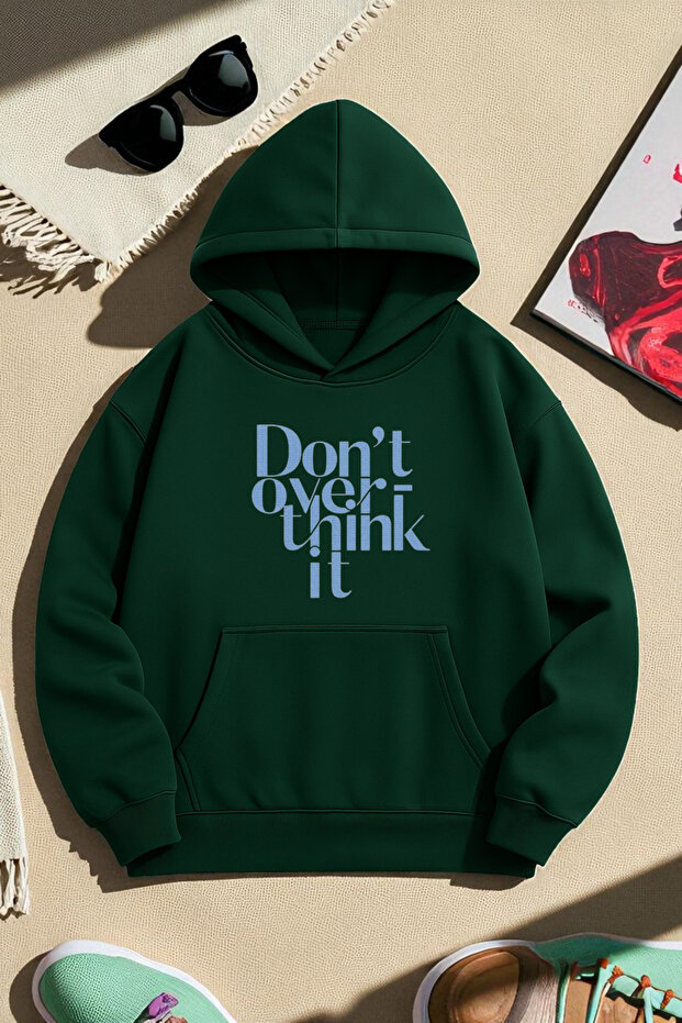 سويت شيرت مطبوع بتصميم DONT OVER THINK للجنسين