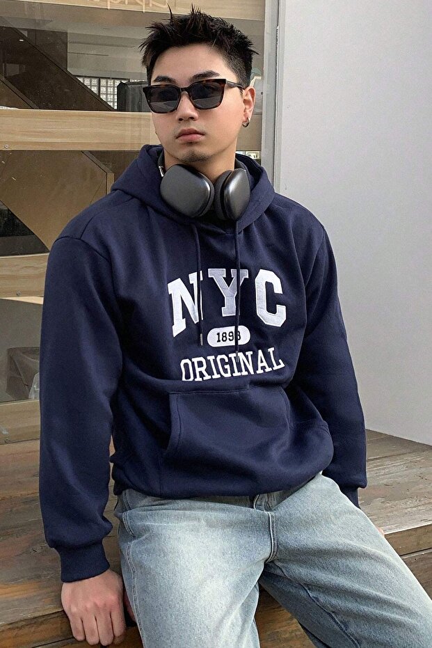 سويت شيرت كبير الحجم مطبوع عليه NYC للجنسين