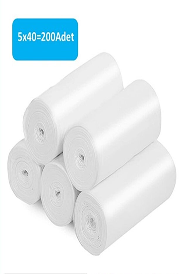 Küçük Boy Çöp Poşeti, Çöp Torbası 40x50cm ( 5 Rulo 200 Adet) - 3
